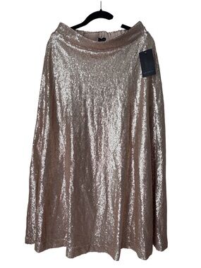 The Limited Sequin A-Line Skirt in Rose Gold